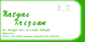 matyas krizsan business card