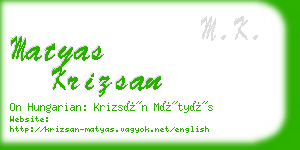 matyas krizsan business card